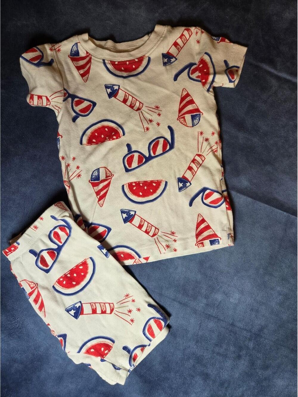 4th of July red white and blue pajamas